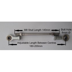 M8 Rod Ends RH Thread Male & Female Rose Joint Track Rod – 180-200mm V8R