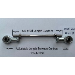 M6 Rod Ends RH & LH Thread Rose Joint Link 150-160mm T6R