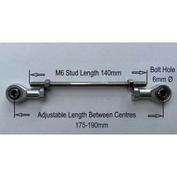 M6 Rod Ends RH & LH Thread Rose Joint Link 170-180mm V6R