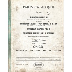Sunbeam Alpine and Sunbeam-Talbot 1956 Parts Catalogue