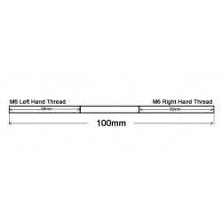 M6 100mm Threaded Stud Rod Left Hand/Right Hand Thread R6