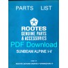 Sunbeam Alpine Parts List 6600992