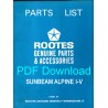 Sunbeam Alpine Parts List 6600992