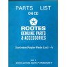 SUNBEAM RAPIER PARTS LIST MANUAL I - V PART NO 6601222