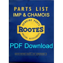Hillman Imp And Chamois Parts List Manual 6601249 - Super Imp
