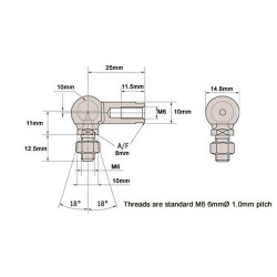 Motorcycle Motorbike Gear Linkage Threaded Stud Rod Left Hand/Right Hand Thread 205-220mm