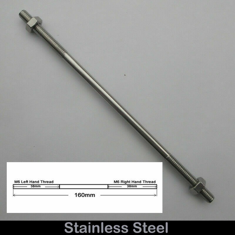 M6 160mm Threaded Stud Rod Left Hand/Right Hand Thread